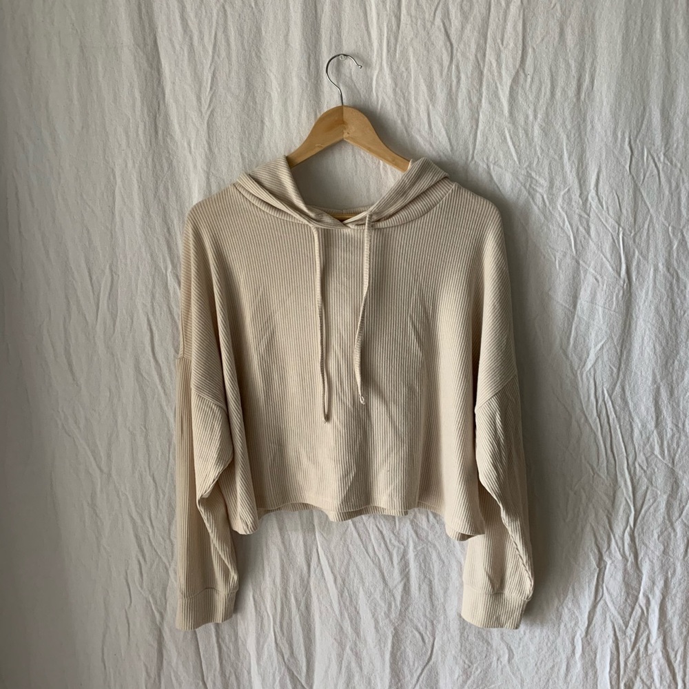 ASOS Ribbed cropped hoodie